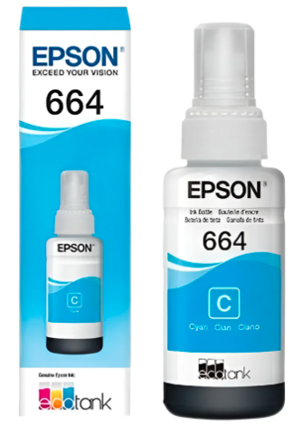 Tinta de impresora original azul 664